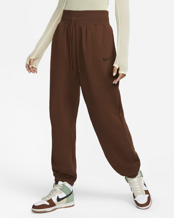 Nike Sportswear Phoenix Fleece High-Waisted Oversized Ženske Trenirke Crne | HR-86910MQLC