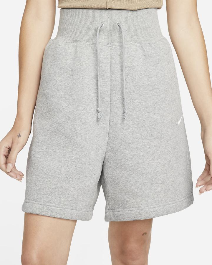 Nike Sportswear Phoenix Fleece High-Waisted Loose-Fit Ženske Kratke Hlače Tamno Sive | HR-89605PDUE