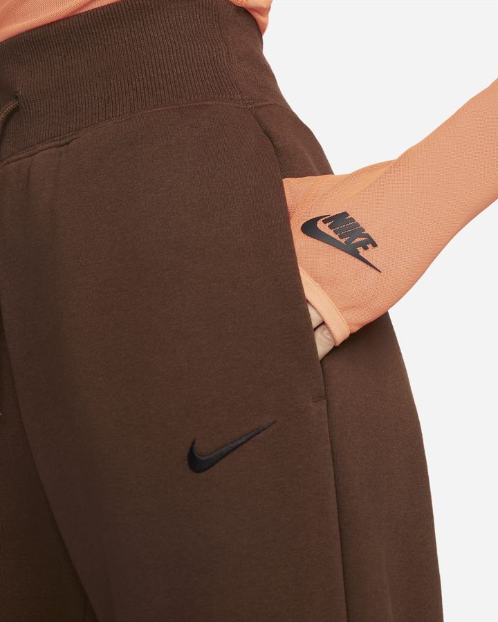 Nike Sportswear Phoenix Fleece High-Waisted Wide-Leg Ženske Trenirke Crne | HR-91257FIXA