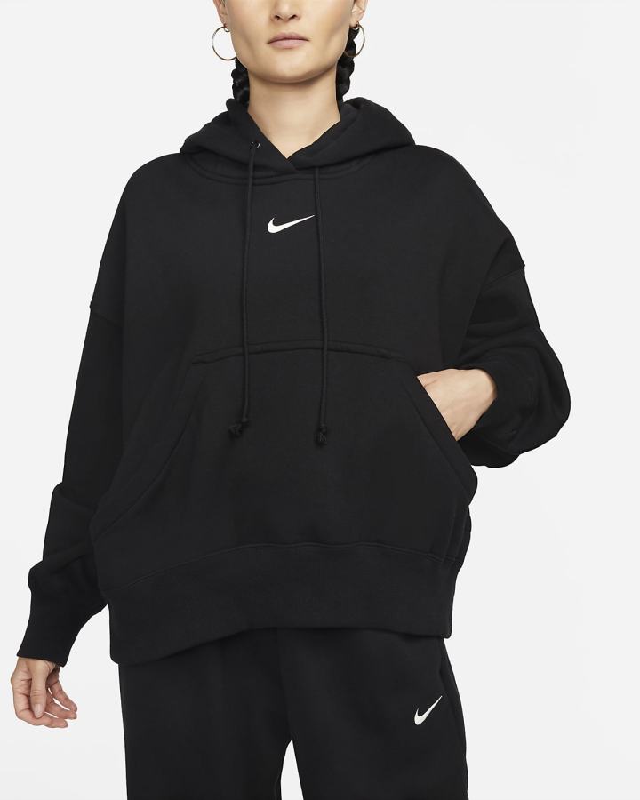 Nike Sportswear Phoenix Fleece Over-Oversized Ženske Majica S Kapuljačom Crne | HR-64502AVQW