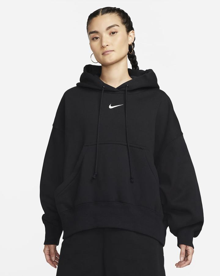 Nike Sportswear Phoenix Fleece Over-Oversized Ženske Majica S Kapuljačom Crne | HR-64502AVQW