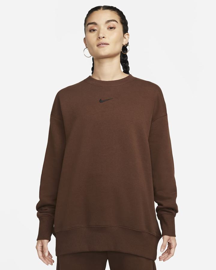 Nike Sportswear Phoenix Fleece Oversized Crewneck Ženske Dukserice Crne | HR-61538KMHI