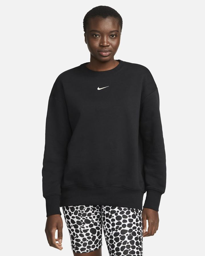 Nike Sportswear Phoenix Fleece Oversized Crewneck Ženske Dukserice Crne | HR-80912LBZP