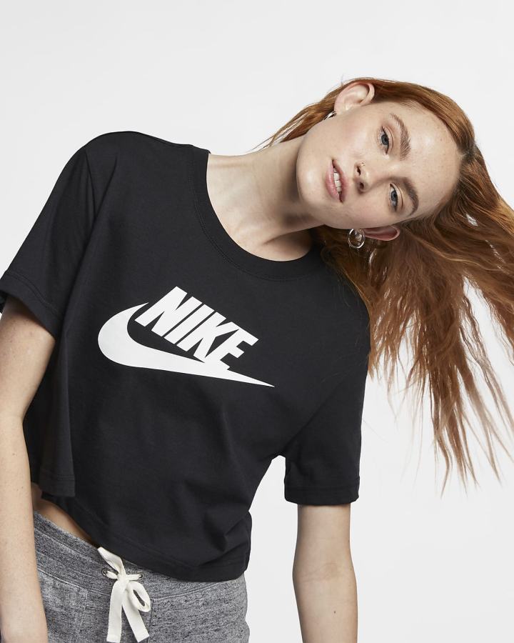 Nike Sportswear (Plus Size) Ženske Majice Crne Bijele | HR-75130QKCO