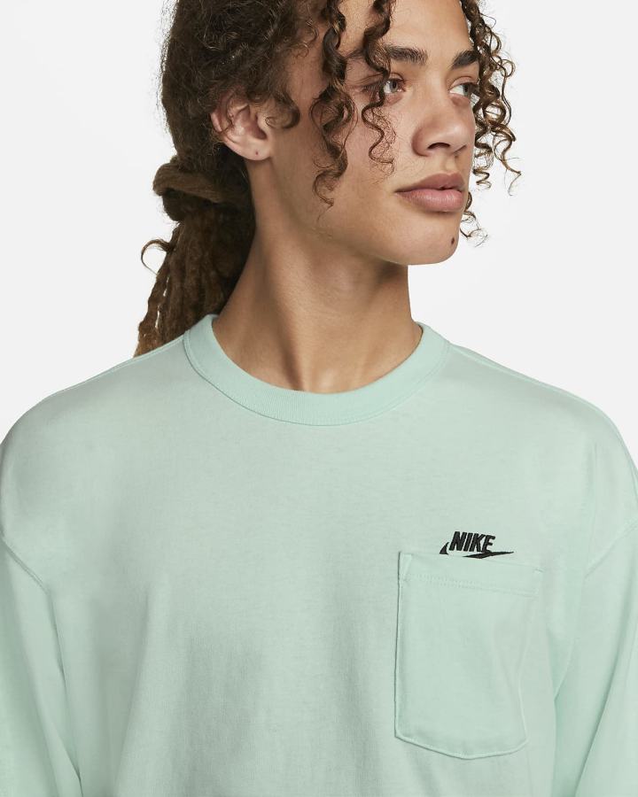 Nike Sportswear Premium Essentials Long-Sleeve Pocket Muške Majice Menta Crne | HR-04562USWD