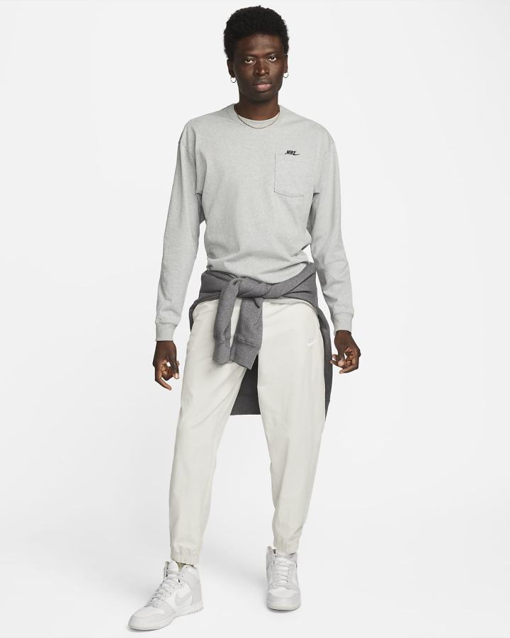 Nike Sportswear Premium Essentials Long-Sleeve Pocket Muške Majice Tamno Sive Crne | HR-18203QHSK