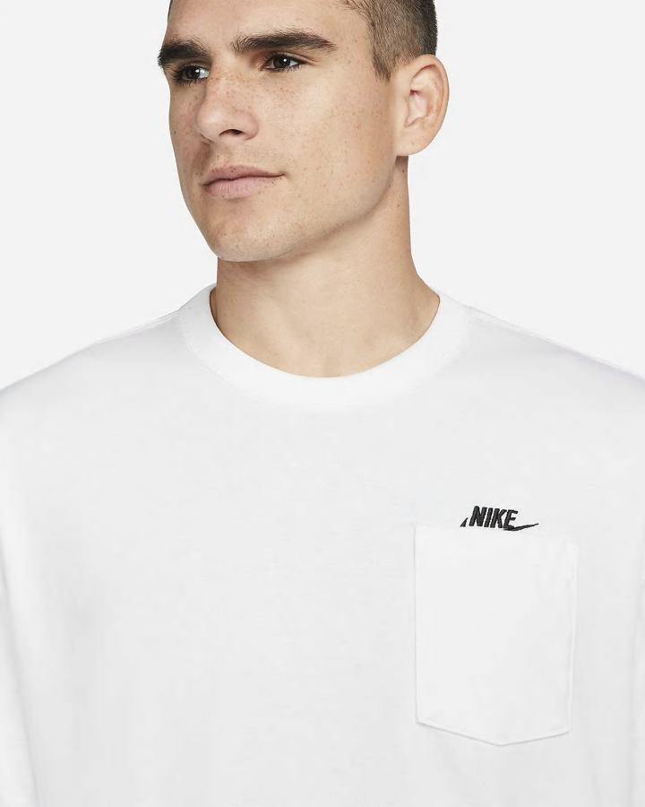 Nike Sportswear Premium Essentials Long-Sleeve Pocket Muške Majice Bijele Crne | HR-47018HWTD