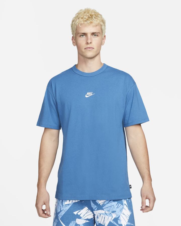 Nike Sportswear Premium Essentials Muške Majice Tamno Plave Svijetlo Bež | HR-01946GTZY