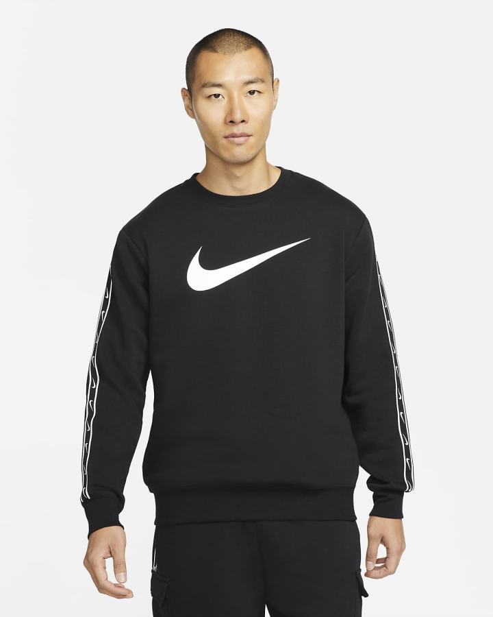 Nike Sportswear Repeat Fleece Muške Dukserice Crne Bijele | HR-50731XGYH