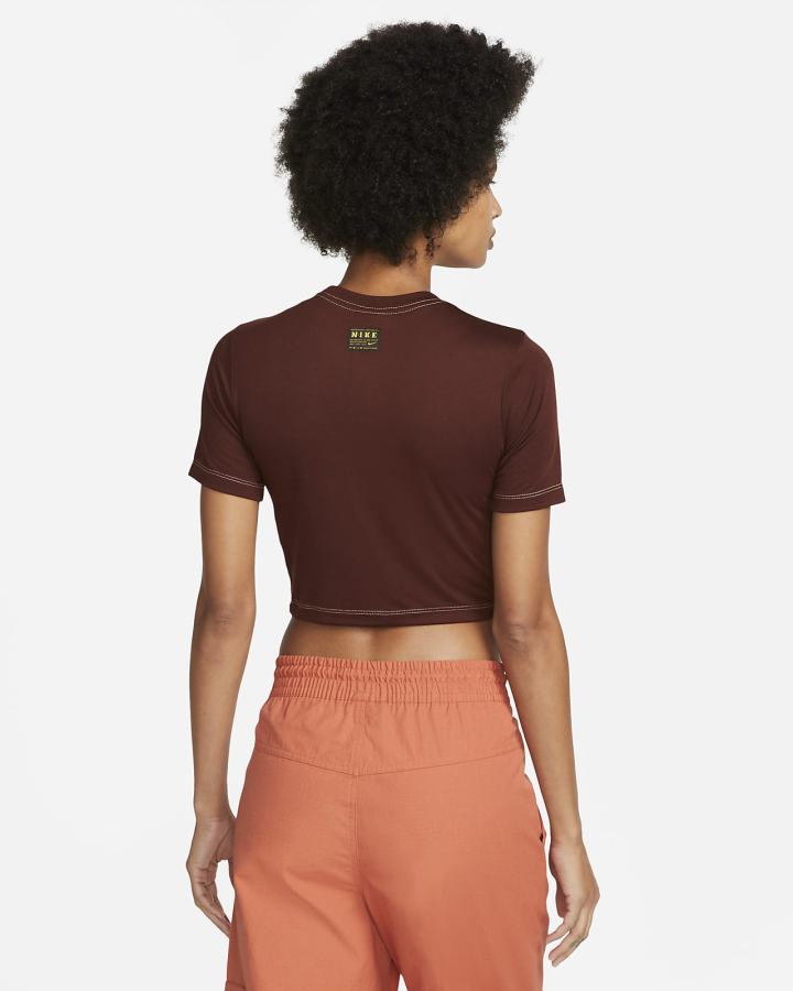 Nike Sportswear Slim Fit Cropped Ženske Majice Smeđe Narančaste | HR-70591AQST