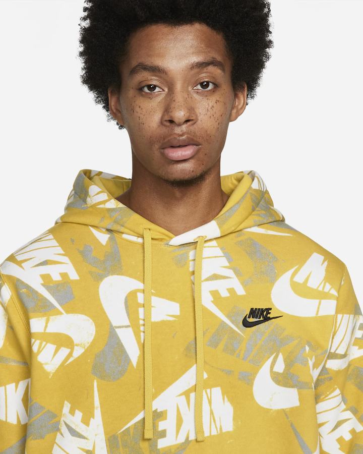 Nike Sportswear Sport Essentials+ Allover Print Muške Majica S Kapuljačom Crne | HR-65801BQPG