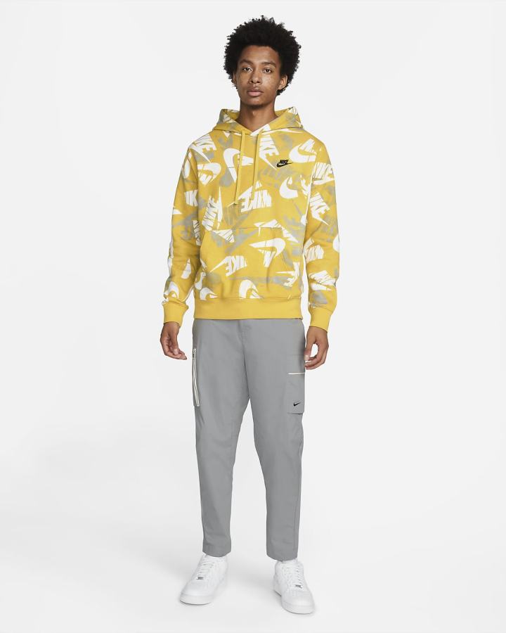 Nike Sportswear Sport Essentials+ Allover Print Muške Majica S Kapuljačom Crne | HR-65801BQPG