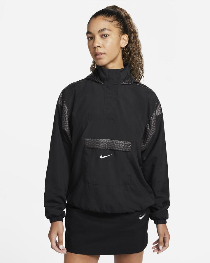 Nike Sportswear Sport Shine 1/4-Zip Woven Ženske Jakne Crne Bijele | HR-23075VHRP