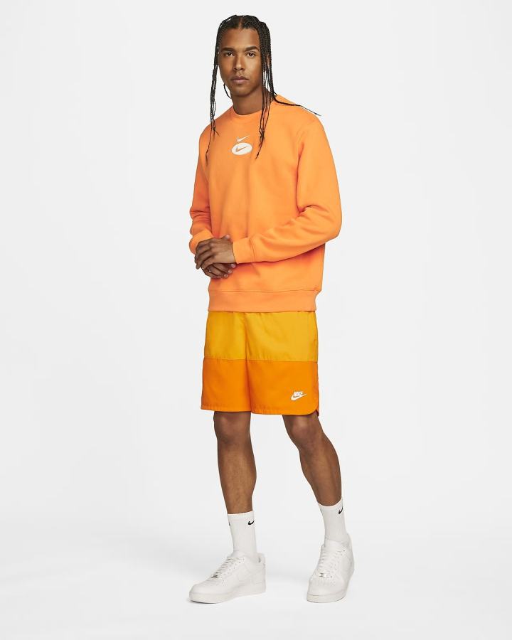 Nike Sportswear Swoosh League Fleece Crew Muške Dukserice Narančaste | HR-24609UZJQ