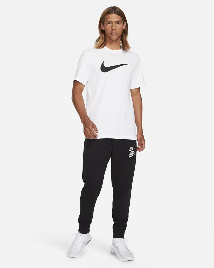 Nike Sportswear Swoosh Muške Majice Bijele Crne | HR-58691UPBE