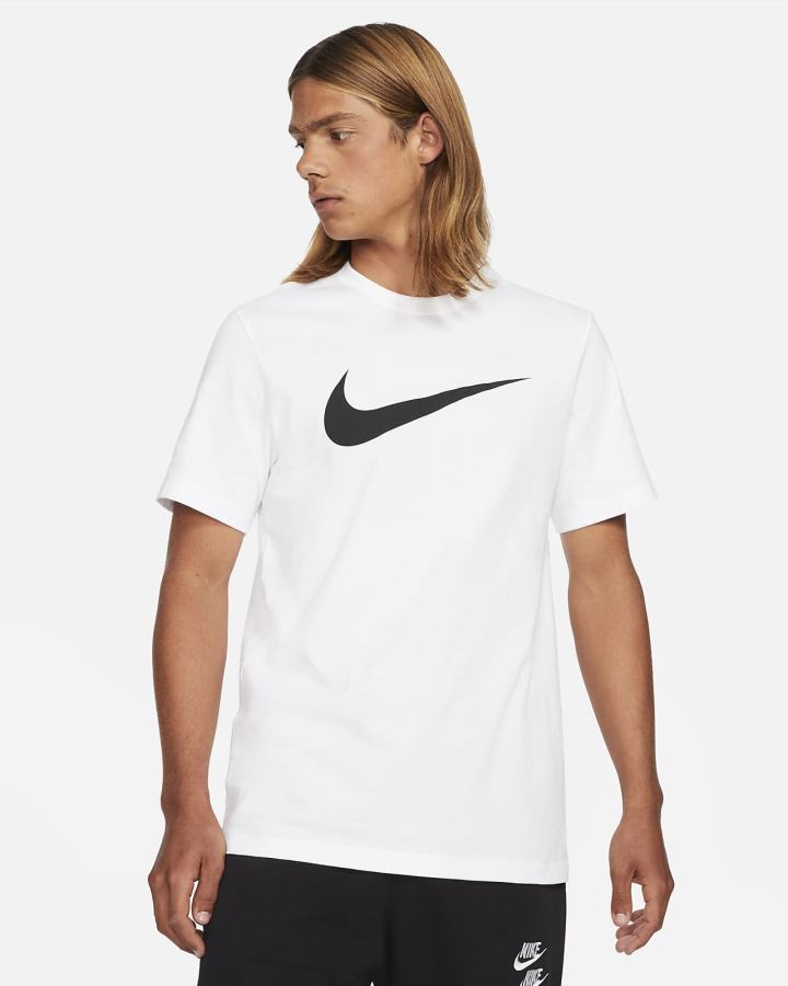 Nike Sportswear Swoosh Muške Majice Bijele Crne | HR-58691UPBE