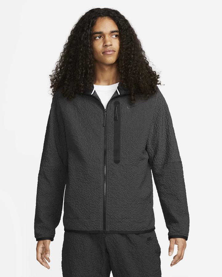 Nike Sportswear Tech Essentials Lined Woven Full-Zip Hooded Muške Jakne Tamno Sive | HR-09371PFQS