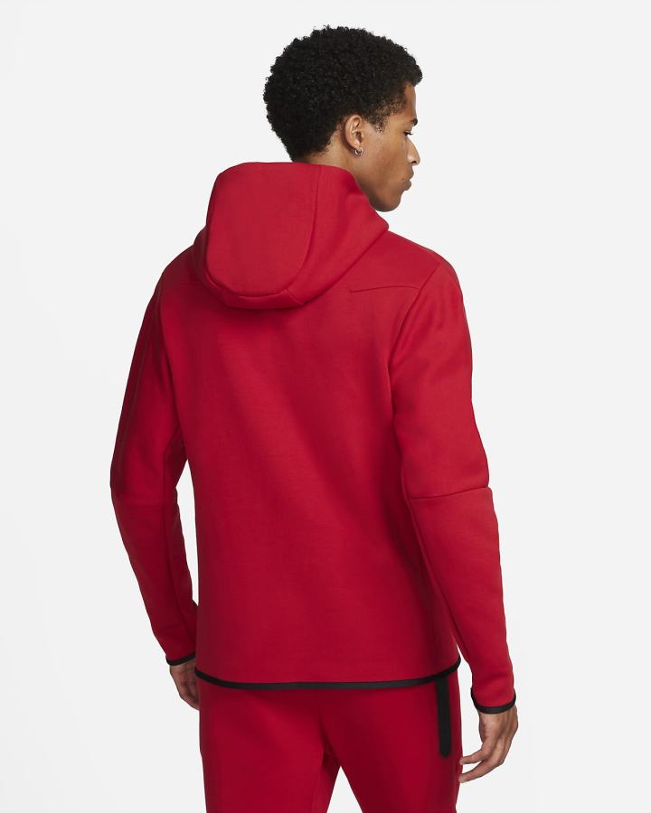 Nike Sportswear Tech Fleece Full-Zip Muške Majica S Kapuljačom Crvene Crne | HR-02681CZLS