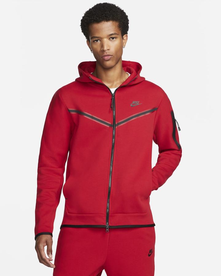 Nike Sportswear Tech Fleece Full-Zip Muške Majica S Kapuljačom Crvene Crne | HR-02681CZLS