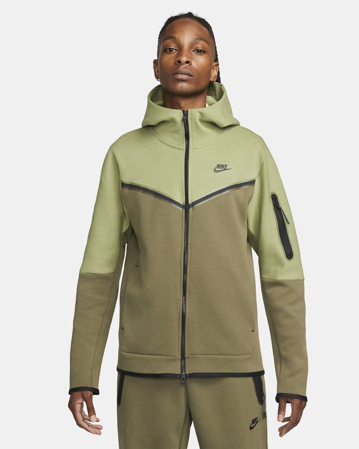 Nike Sportswear Tech Fleece Full-Zip Muške Majica S Kapuljačom Maslinasto Zelene Crne | HR-10432SREM