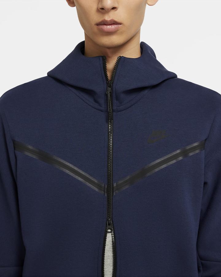 Nike Sportswear Tech Fleece Full-Zip Muške Majica S Kapuljačom Tamnoplave Crne | HR-54013GZWI