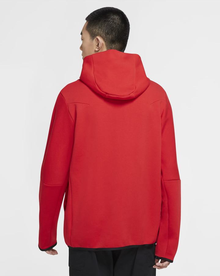 Nike Sportswear Tech Fleece Full-Zip Muške Majica S Kapuljačom Crvene Crne | HR-83467DWCH