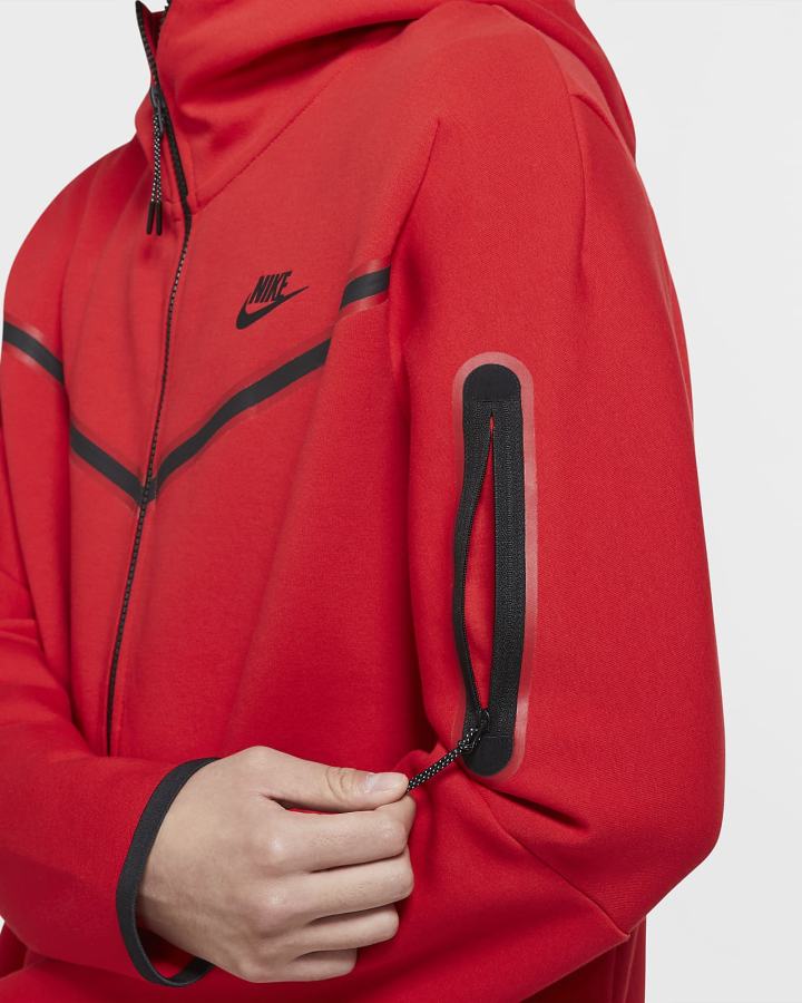 Nike Sportswear Tech Fleece Full-Zip Muške Majica S Kapuljačom Crvene Crne | HR-83467DWCH