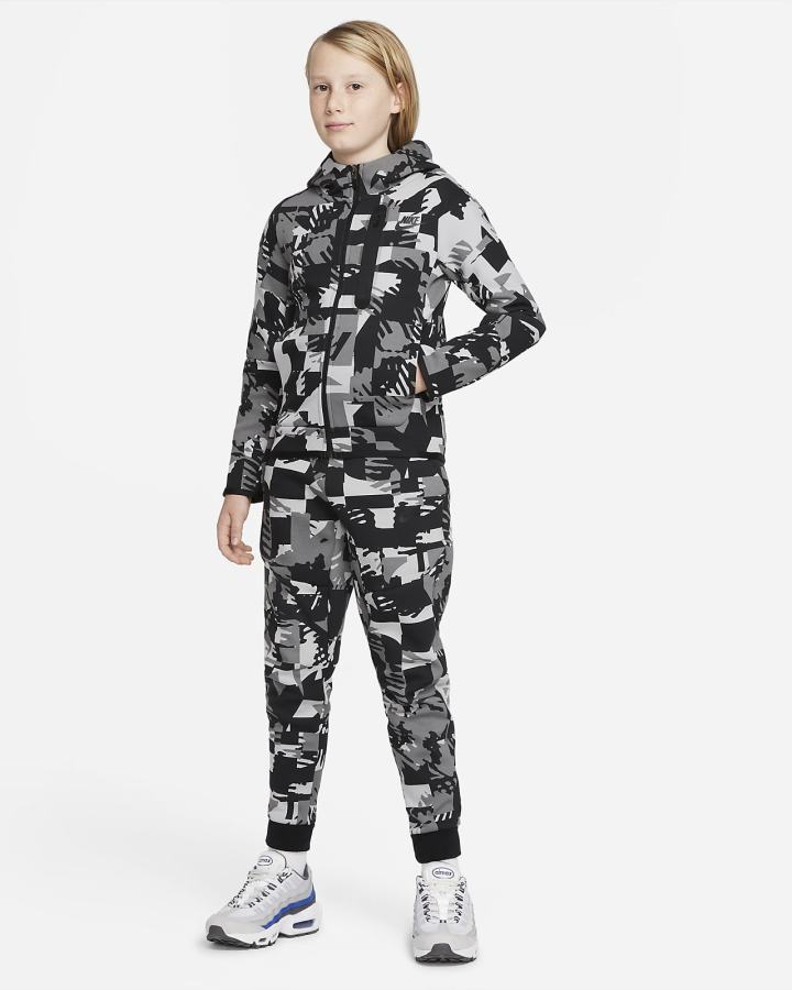 Nike Sportswear Tech Fleece Kids Za Dječake Majica S Kapuljačom Svijetlo Sive Crne | HR-23680KADX