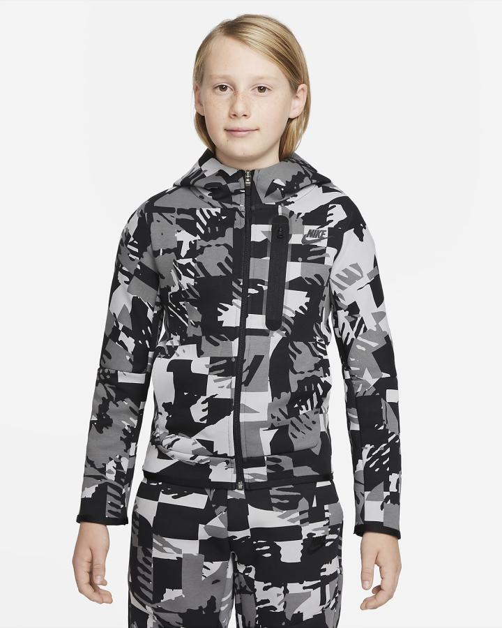 Nike Sportswear Tech Fleece Kids Za Dječake Majica S Kapuljačom Svijetlo Sive Crne | HR-23680KADX