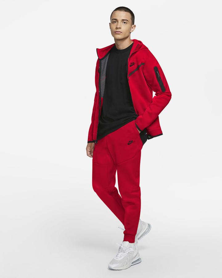 Nike Sportswear Tech Fleece Muške Jogger Hlače Crvene Crne | HR-29157TWKC