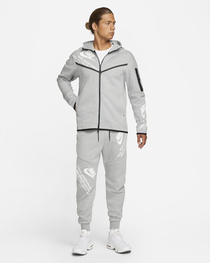 Nike Sportswear Tech Fleece Muške Jogger Hlače Tamno Sive Bijele | HR-71094VMFN