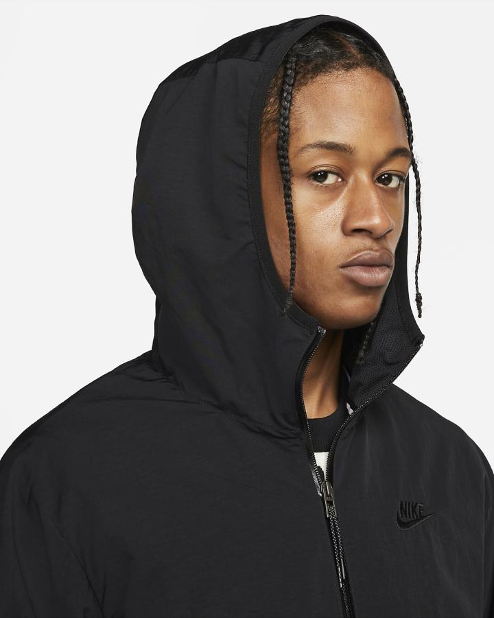 Nike Sportswear Tech Woven Full-Zip Lined Hooded Muške Jakne Crne | HR-36897NPDY