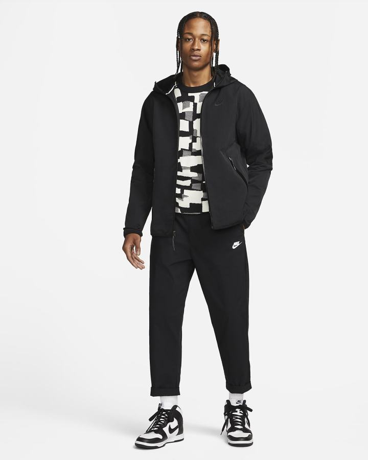 Nike Sportswear Tech Woven Full-Zip Lined Hooded Muške Jakne Crne | HR-36897NPDY