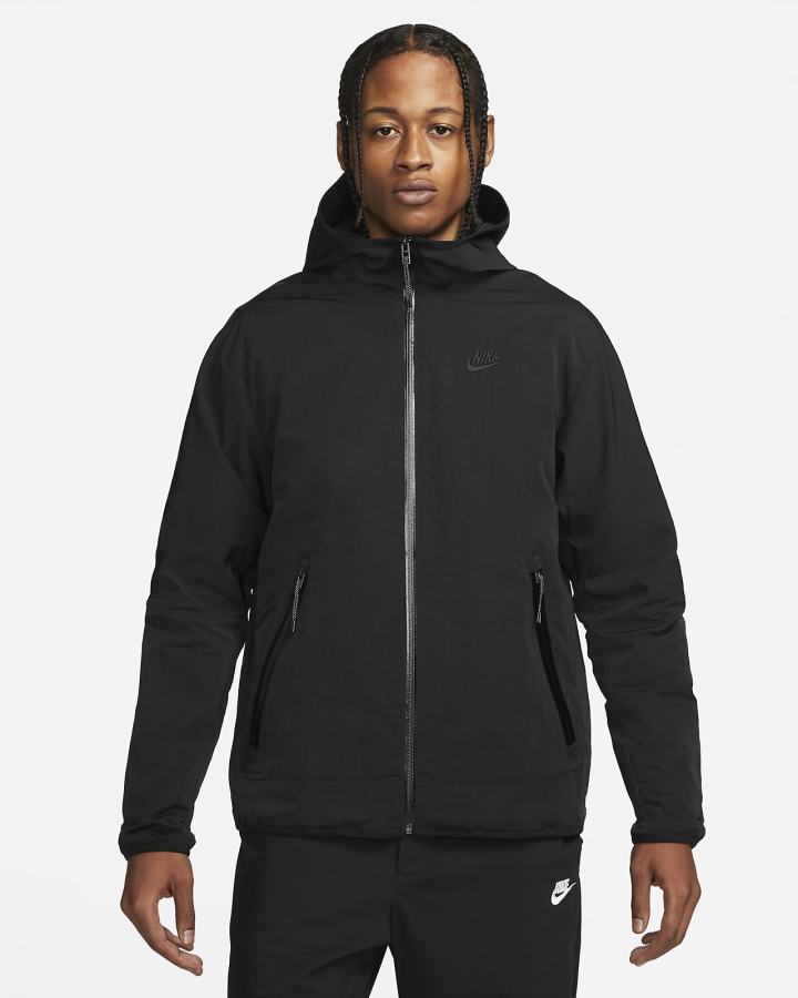 Nike Sportswear Tech Woven Full-Zip Lined Hooded Muške Jakne Crne | HR-36897NPDY