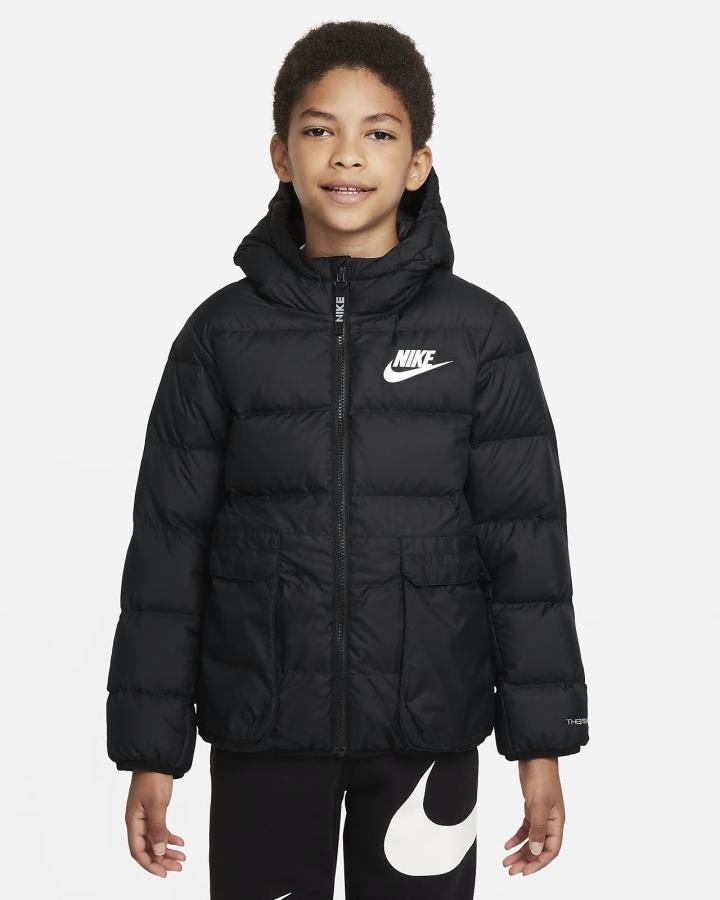 Nike Sportswear Therma-FIT Kids Down-Fill Za Dječake Jakne Crne Bijele | HR-24658CIWV