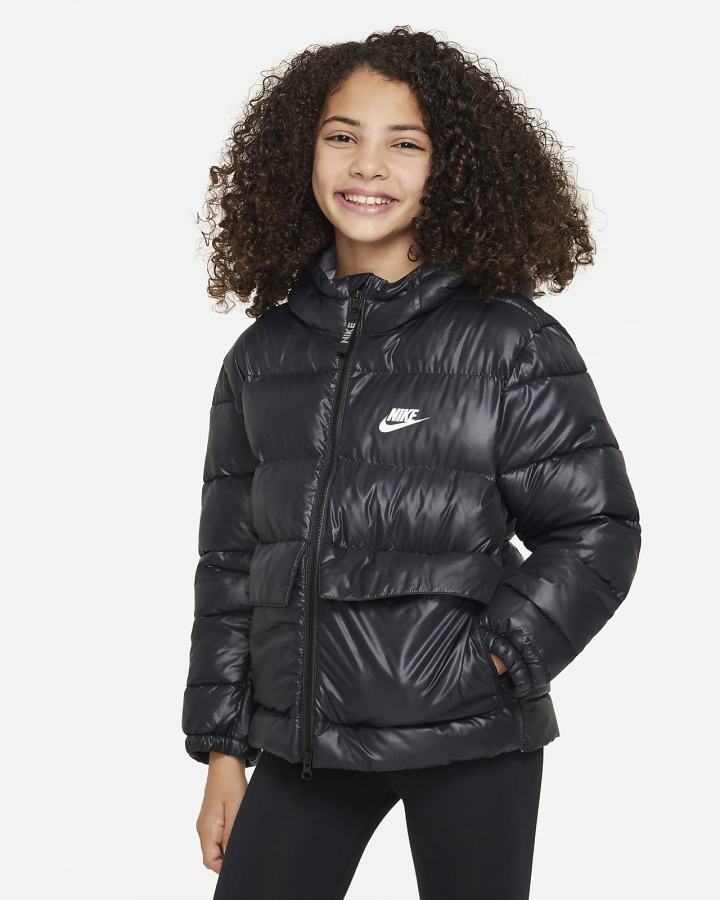 Nike Sportswear Therma-FIT Kids Insulated Za Djevojčice Jakne Crne Bijele | HR-05213DETW