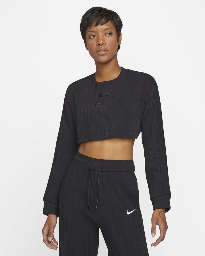 Nike Sportswear Top Ženske Crop Top Crne | HR-38024TYKZ