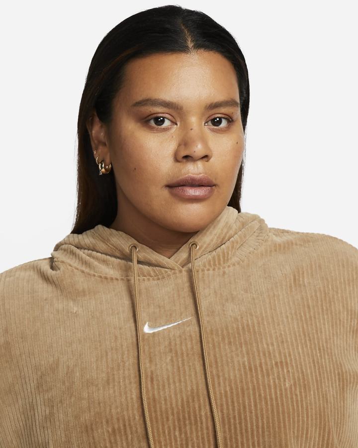 Nike Sportswear Velour Cropped Ženske Majica S Kapuljačom Smeđe | HR-50821TVXE