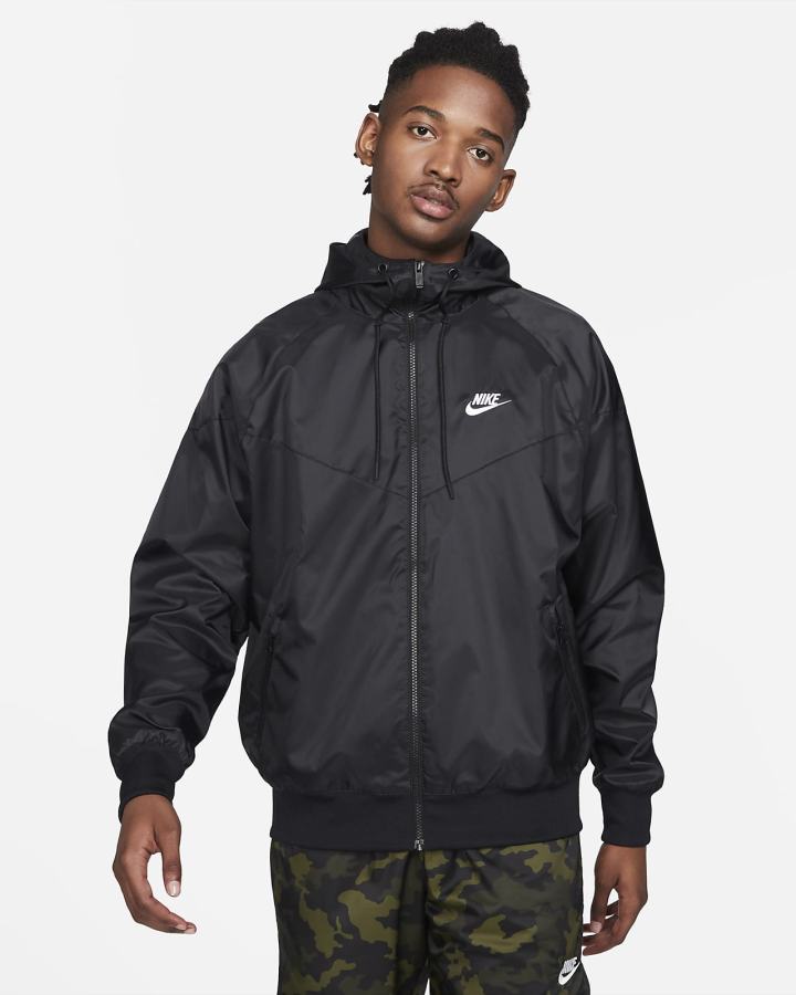 Nike Sportswear Windrunner Hooded Muške Jakne Crne Bijele | HR-10652MNPU