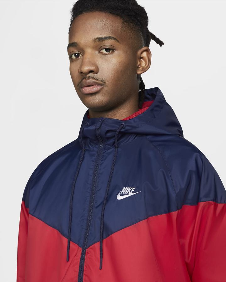 Nike Sportswear Windrunner Hooded Muške Jakne Crvene Tamnoplave Crvene Bijele | HR-48162UDVF