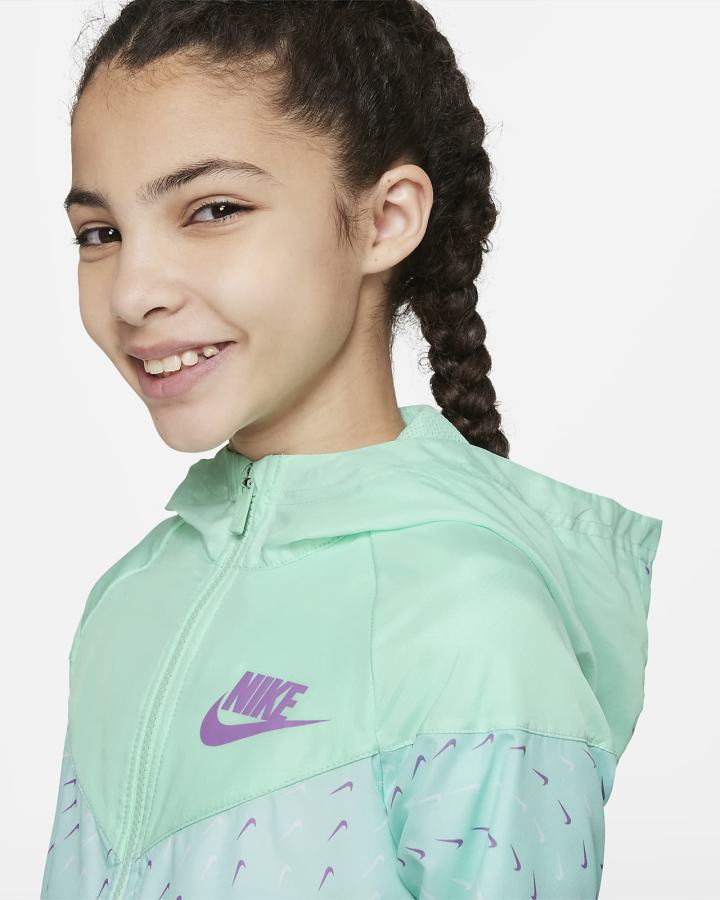 Nike Sportswear Windrunner Kids Full-Zip (Extended Size) Za Djevojčice Jakne Menta Ljubičaste | HR-19653RFJX