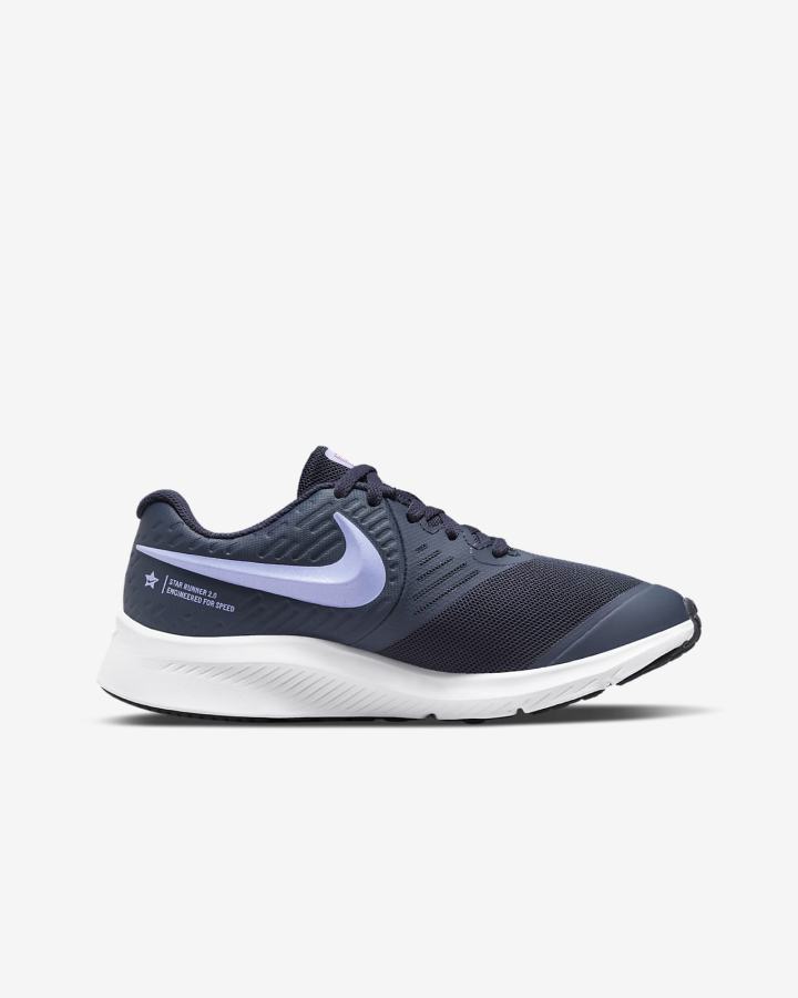 Nike Star Runner 2 Kids Road Za Djevojčice Tenisiće Plave Bijele Ljubičaste | HR-82605PGLB