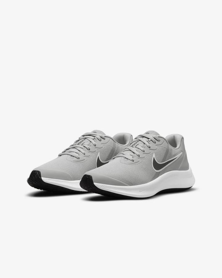 Nike Star Runner 3 Kids Road Za Djevojčice Tenisiće Svijetlo Sive Crne | HR-14805RAEH