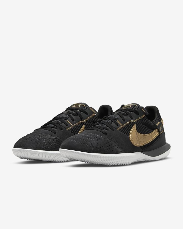 Nike Streetgato Ženske Nogometne Tenisice Tamno Sive Crne Metalne Zlatne | HR-79156DAGN