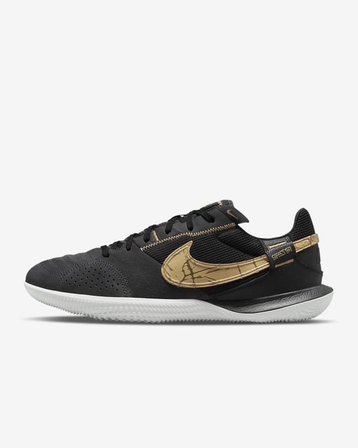 Nike Streetgato Ženske Nogometne Tenisice Tamno Sive Crne Metalne Zlatne | HR-79156DAGN