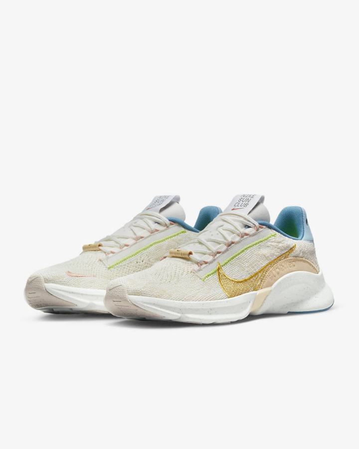 Nike SuperRep Go 3 Flyknit Next Nature Ženske Cipele Za Trening Bijele Crne Zlatne | HR-84697HJGR