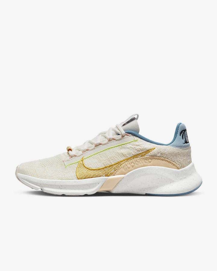 Nike SuperRep Go 3 Flyknit Next Nature Ženske Cipele Za Trening Bijele Crne Zlatne | HR-84697HJGR