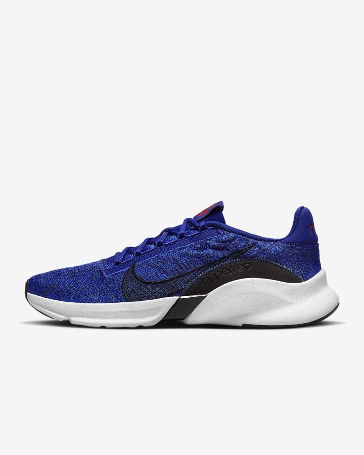 Nike SuperRep Go 3 Next Nature Flyknit Muške Cipele Za Trening Kraljevska Plava Plave Crne Bijele | HR-45061QAIM