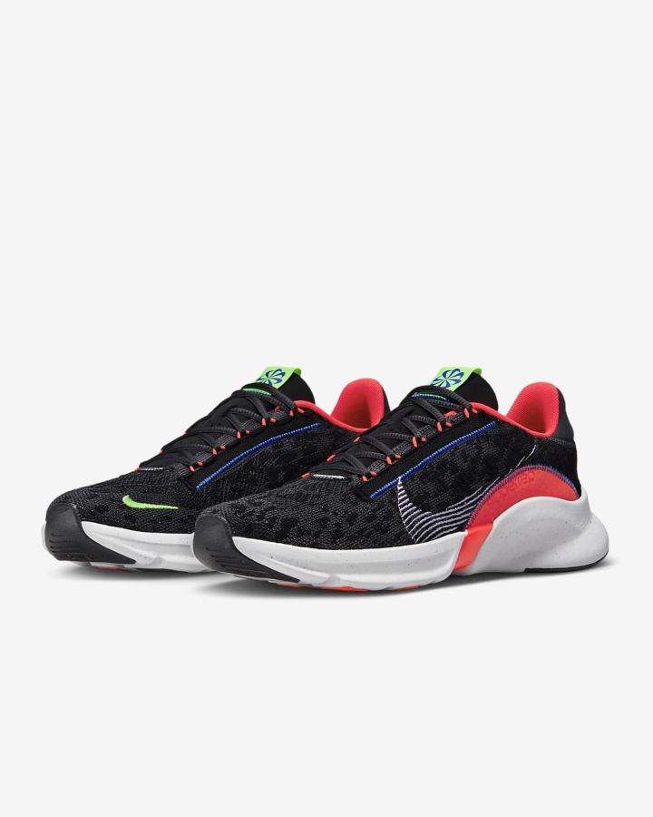 Nike SuperRep Go 3 Next Nature Flyknit Muške Cipele Za Trening Crne Tamno Sive Svijetlo Crvene Bijele | HR-61043KPVG