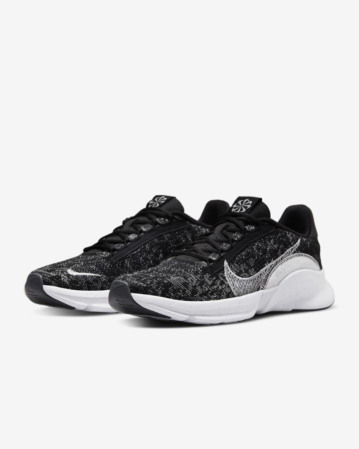 Nike SuperRep Go 3 Next Nature Flyknit Muške Cipele Za Trening Crne Tamno Sive Bijele Platine | HR-61543YDQS